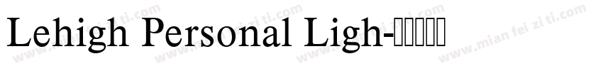 Lehigh Personal Ligh字体转换
